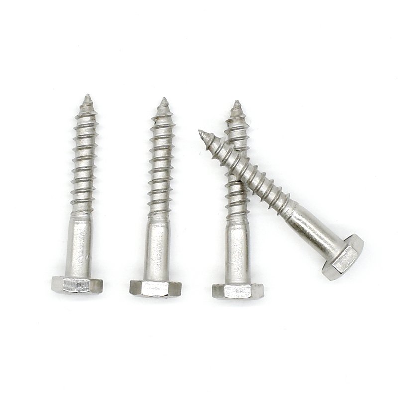 Factory direct sale M12 Stainless steel 316 coach screws Hexagon Head Wood Screw DIN571 For Sale