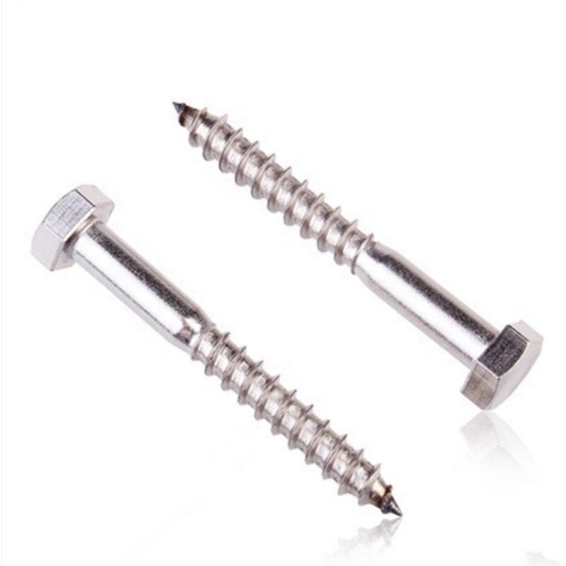 China Supply Stainless Steel A2 Hex Head Lag Screw For Wood 304/316 Half Thread DIN 571 Wood Screw
