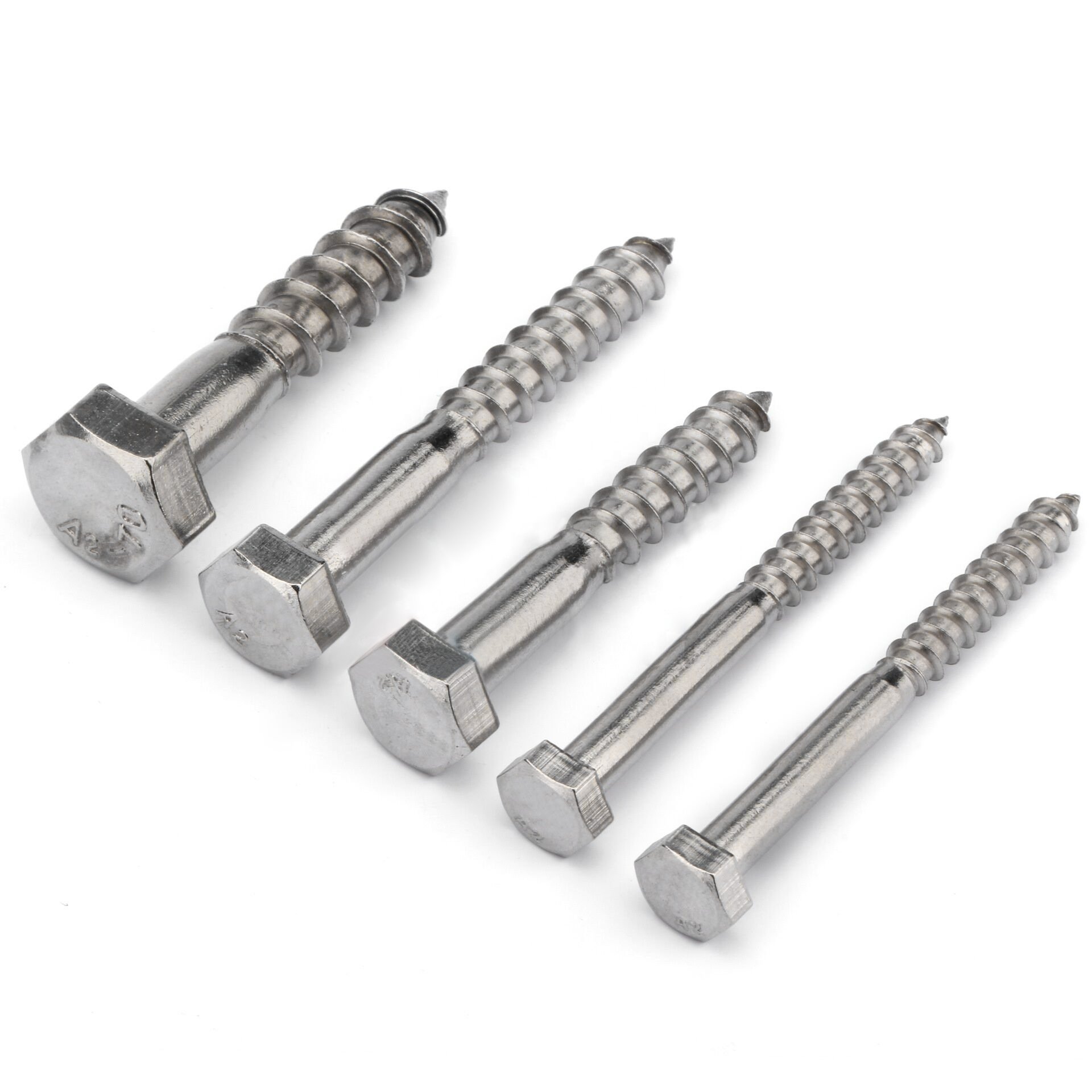 China Supply Stainless Steel A2 Hex Head Lag Screw For Wood 304/316 Half Thread DIN 571 Wood Screw