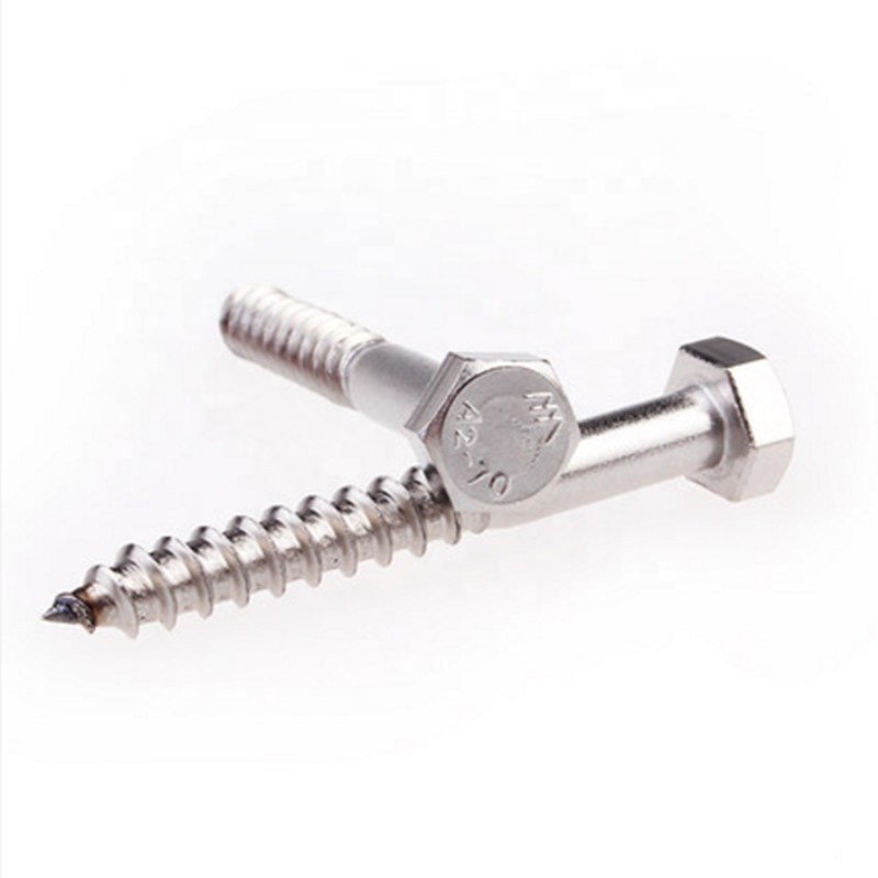 China Supply Stainless Steel A2 Hex Head Lag Screw For Wood 304/316 Half Thread DIN 571 Wood Screw