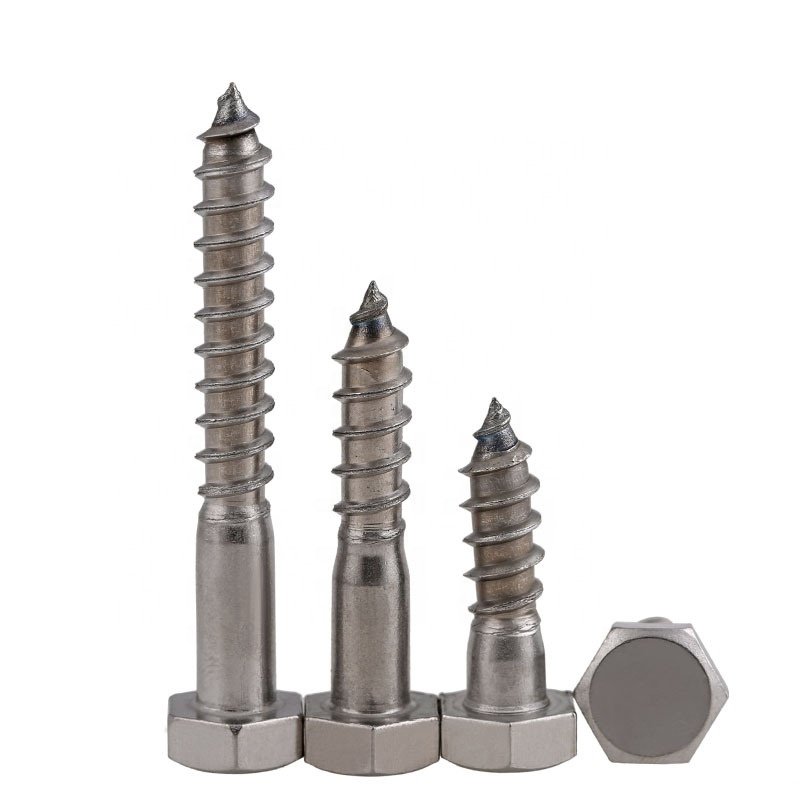 China Supply Stainless Steel A2 Hex Head Lag Screw For Wood 304/316 Half Thread DIN 571 Wood Screw