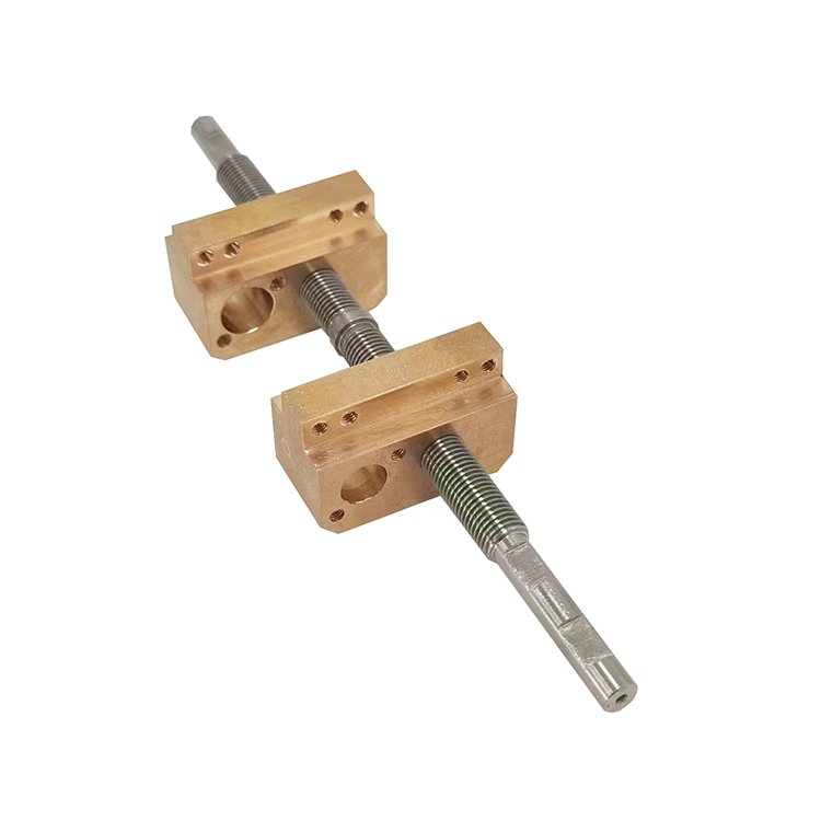 Customized Tr8 Double Direction 8 mm Trapezoidal Lead Screw with Double Brass Nuts