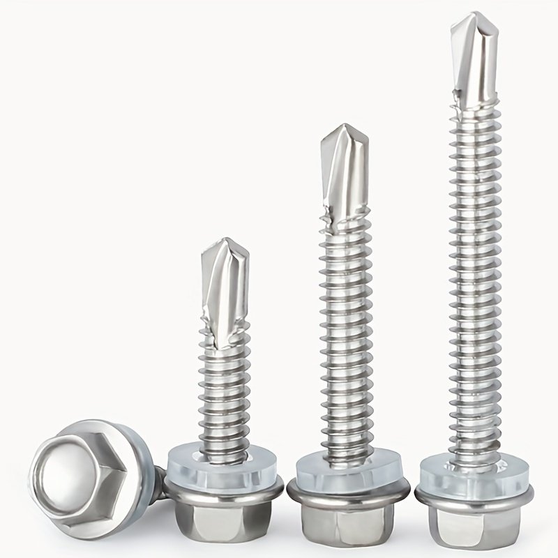20pcs Hex Stainless Steel Self Drilling Screws 410 Stainless Steel Self Drilling Screws Set Hex Stainless Steel Self Screws