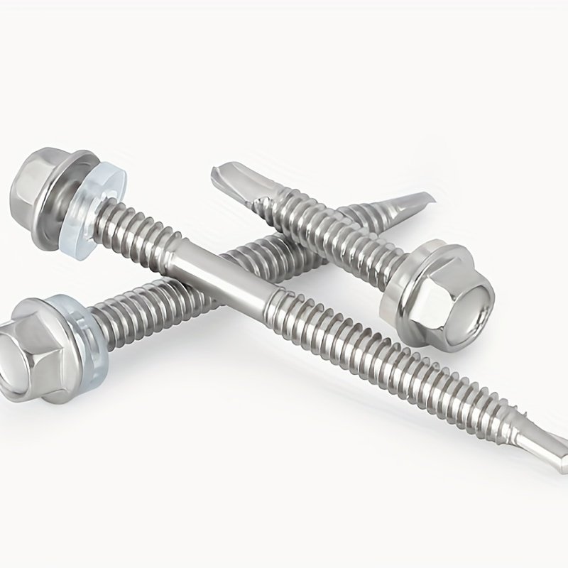 20pcs Hex Stainless Steel Self Drilling Screws 410 Stainless Steel Self Drilling Screws Set Hex Stainless Steel Self Screws