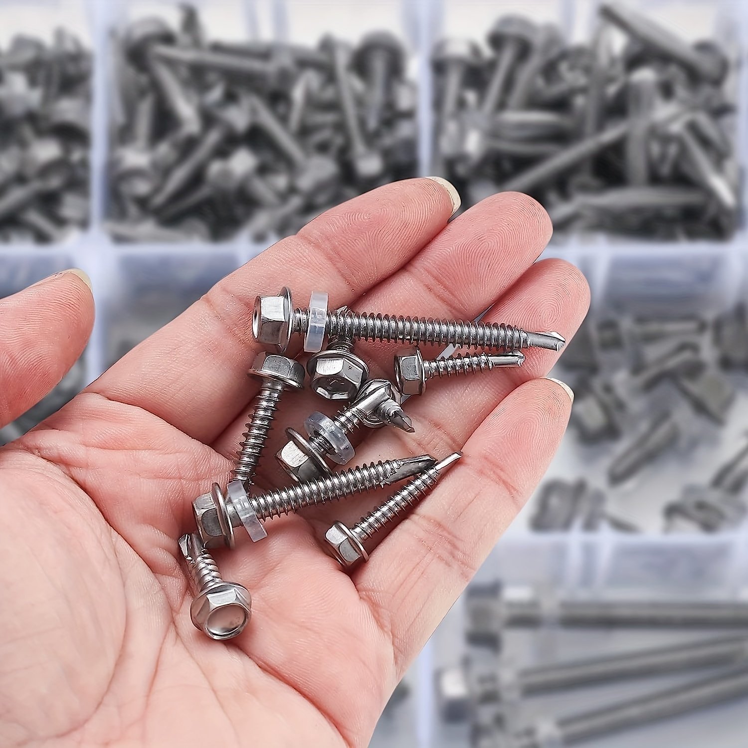 20pcs Hex Stainless Steel Self Drilling Screws 410 Stainless Steel Self Drilling Screws Set Hex Stainless Steel Self Screws