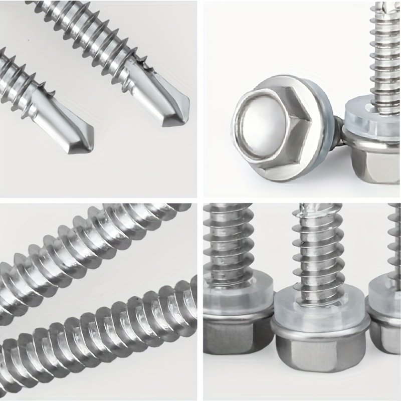 20pcs Hex Stainless Steel Self Drilling Screws 410 Stainless Steel Self Drilling Screws Set Hex Stainless Steel Self Screws