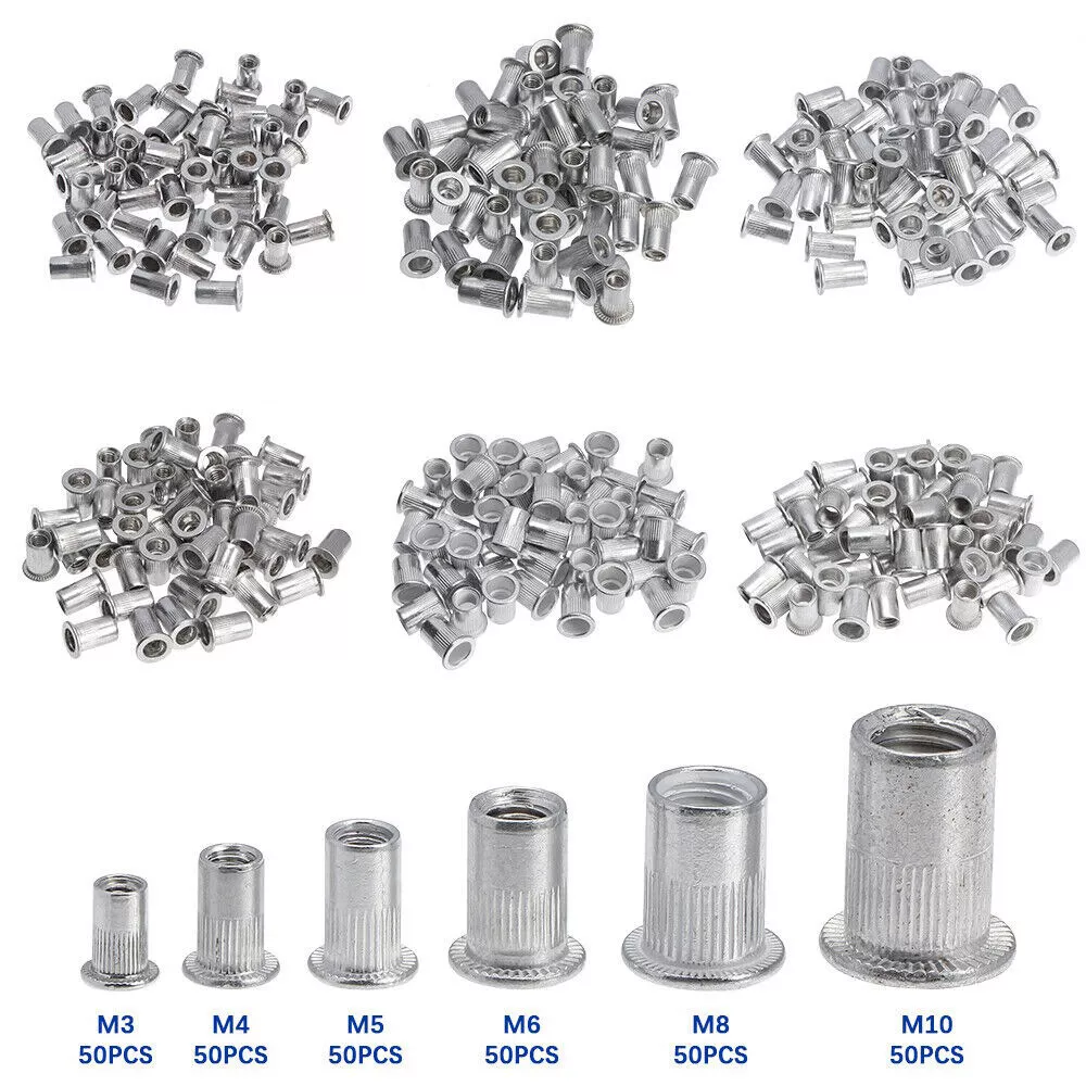 Rivet Nut/Rivnut Flat Head Metric rivet nut threaded inserts nutsert countersunk head splied m5 m6 m8 riveting nut Made in China