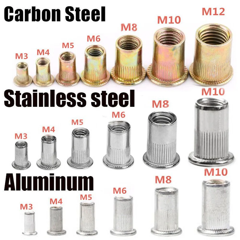 Rivet Nut/Rivnut Flat Head Metric rivet nut threaded inserts nutsert countersunk head splied m5 m6 m8 riveting nut Made in China