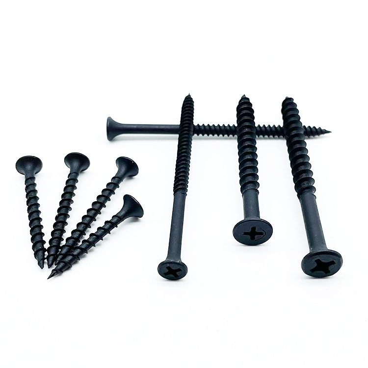 High Performance C1022A Carbon Steel Self Cutting Screws Furniture Wood Screws Black Phosphate Fine Thread Drywall Screw