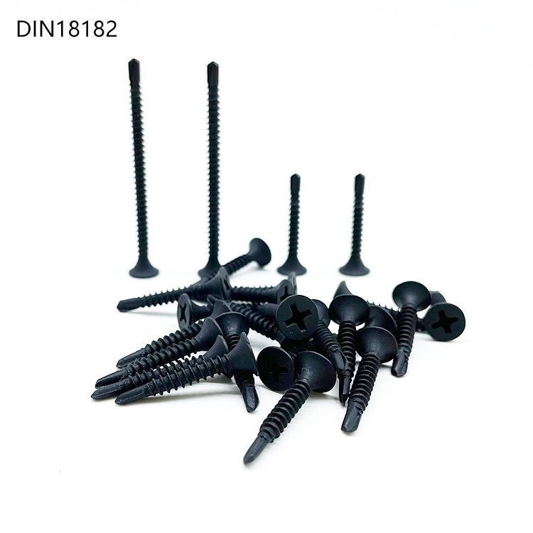 High Performance C1022A Carbon Steel Self Cutting Screws Furniture Wood Screws Black Phosphate Fine Thread Drywall Screw