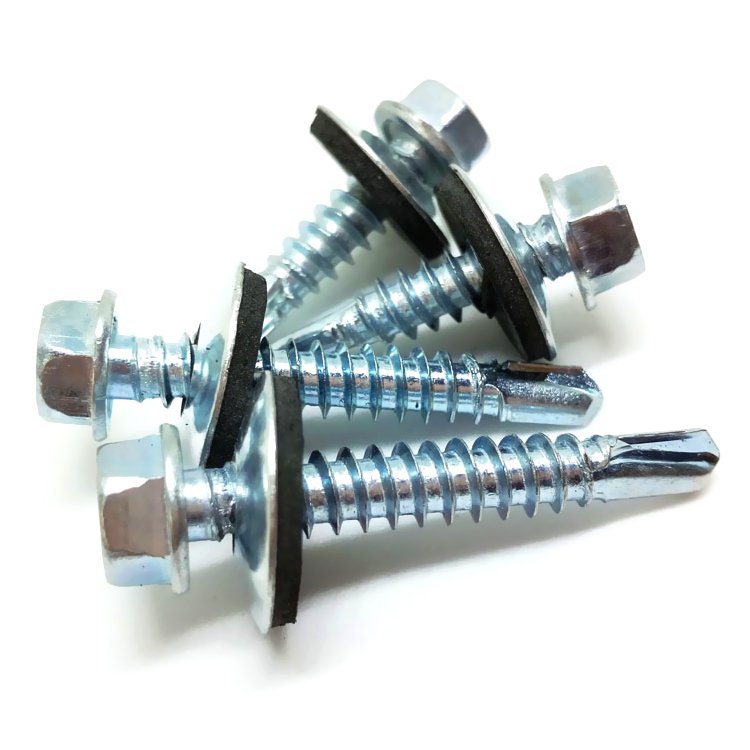 Wholesale Cheap Inch Hexagon Head Security Binding Screws with EPDM Washers Ring Shank Type Brad Style for Roofing-Tianjin