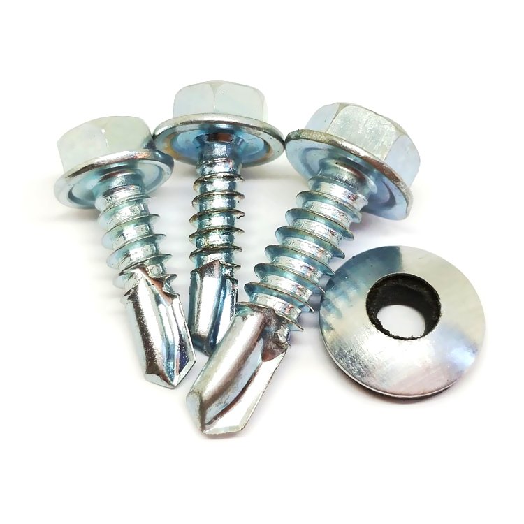 Wholesale Cheap Inch Hexagon Head Security Binding Screws with EPDM Washers Ring Shank Type Brad Style for Roofing-Tianjin
