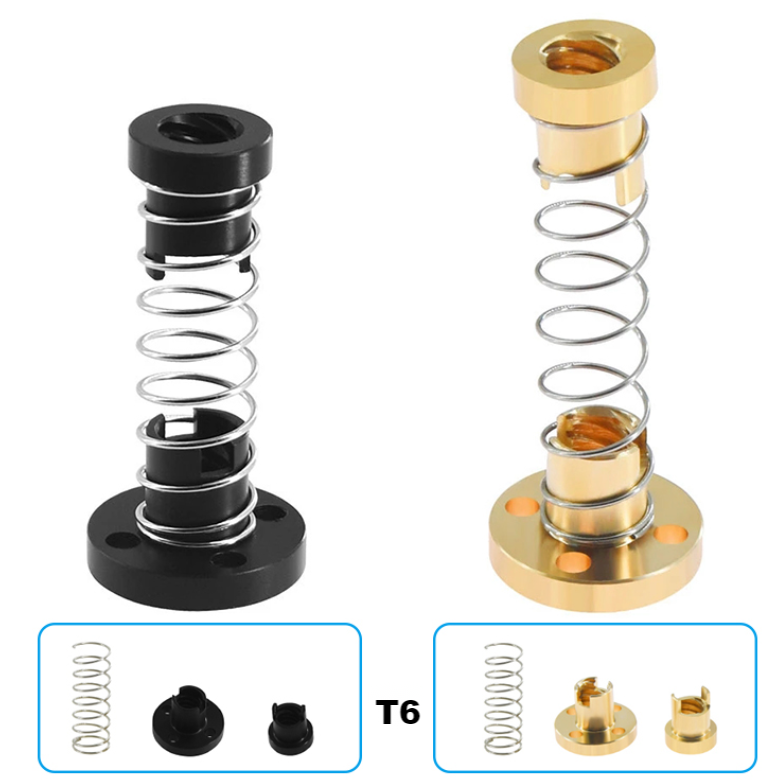 T6 brass POM anti-backlash nut diameter 6mm leadscrew T6x1 T6x1.5 T6x2 T6x3 T6x4 T6x5 T6x6 precision miniature lead screw