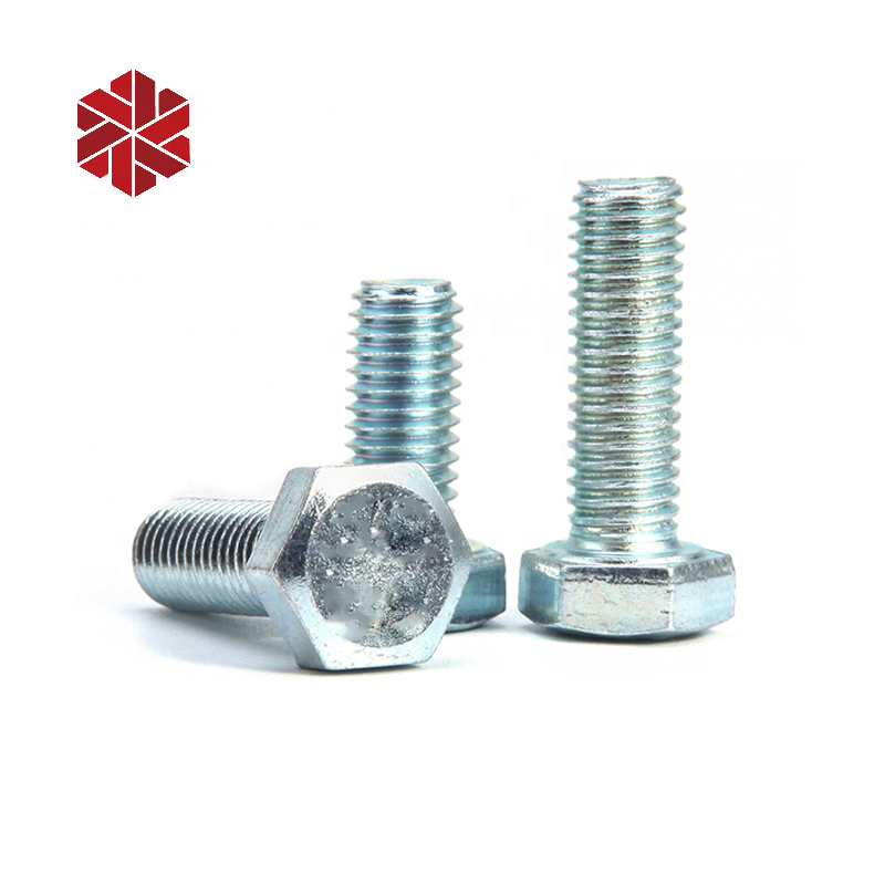 galvanized steel full threaded hexagon bolts screw nuts astm m8 m16 zinc plated fasteners nuts and bolts 5/8" boulon classe 4.8