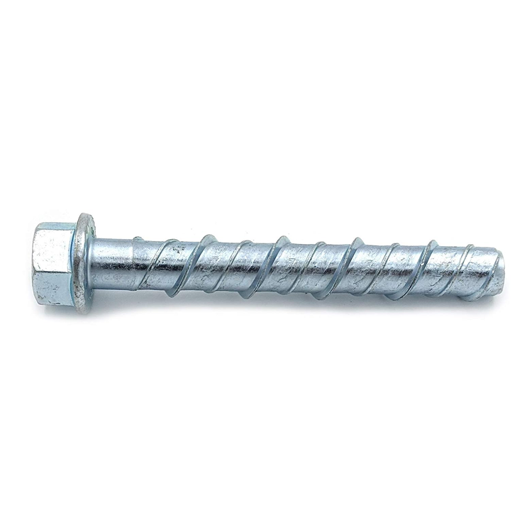 3/8" X 3" Zinc Plated Large Diameter Concrete Screw For Anchoring To Masonry, Brick Or Block