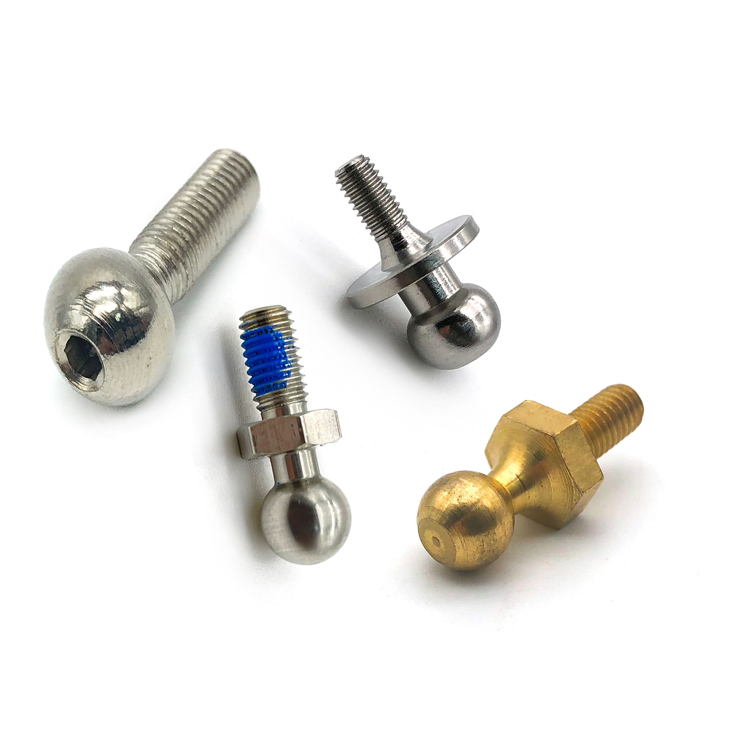 Wholesale customized universal brass carbon steel stainless steel 360 rotary ball head screw 1/4 screw m2-m26 ball head screw