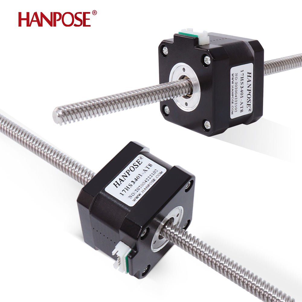 HANPOSE lead screw Through stepper motor Explosive money Hybrid 28N.CM 1.3A 42HA34-T8*8 L100mm 3D printer stepper motor nema17