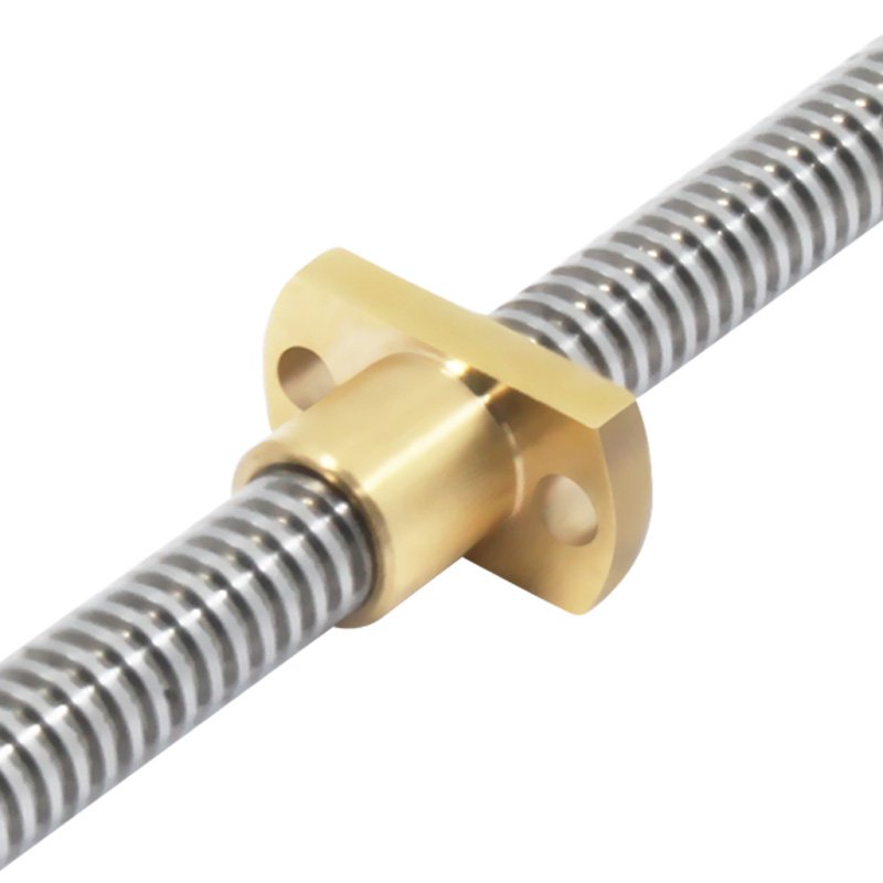 T8 leadscrew nut Pitch 2mm Lead 2mm/8mm Brass T8x8mm Flange Lead Screw Nut for CNC Parts 3D Printer Accessories