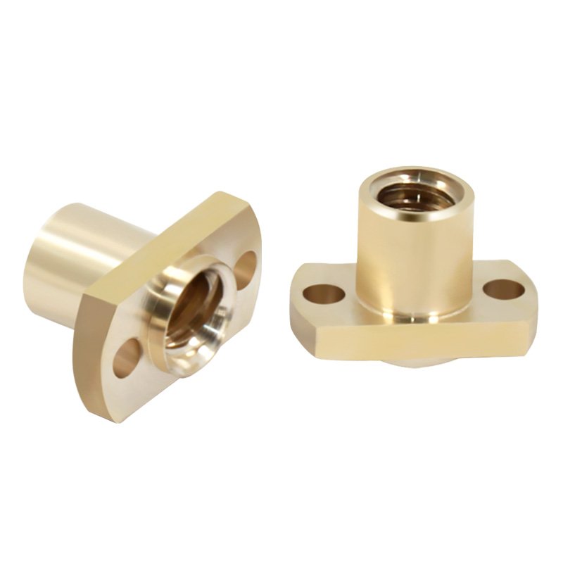 T8 leadscrew nut Pitch 2mm Lead 2mm/8mm Brass T8x8mm Flange Lead Screw Nut for CNC Parts 3D Printer Accessories