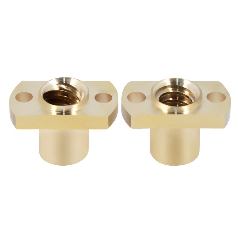 T8 leadscrew nut Pitch 2mm Lead 2mm/8mm Brass T8x8mm Flange Lead Screw Nut for CNC Parts 3D Printer Accessories