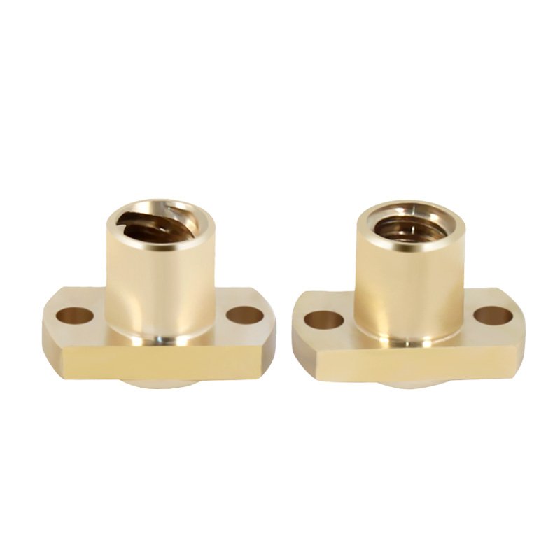 T8 leadscrew nut Pitch 2mm Lead 2mm/8mm Brass T8x8mm Flange Lead Screw Nut for CNC Parts 3D Printer Accessories