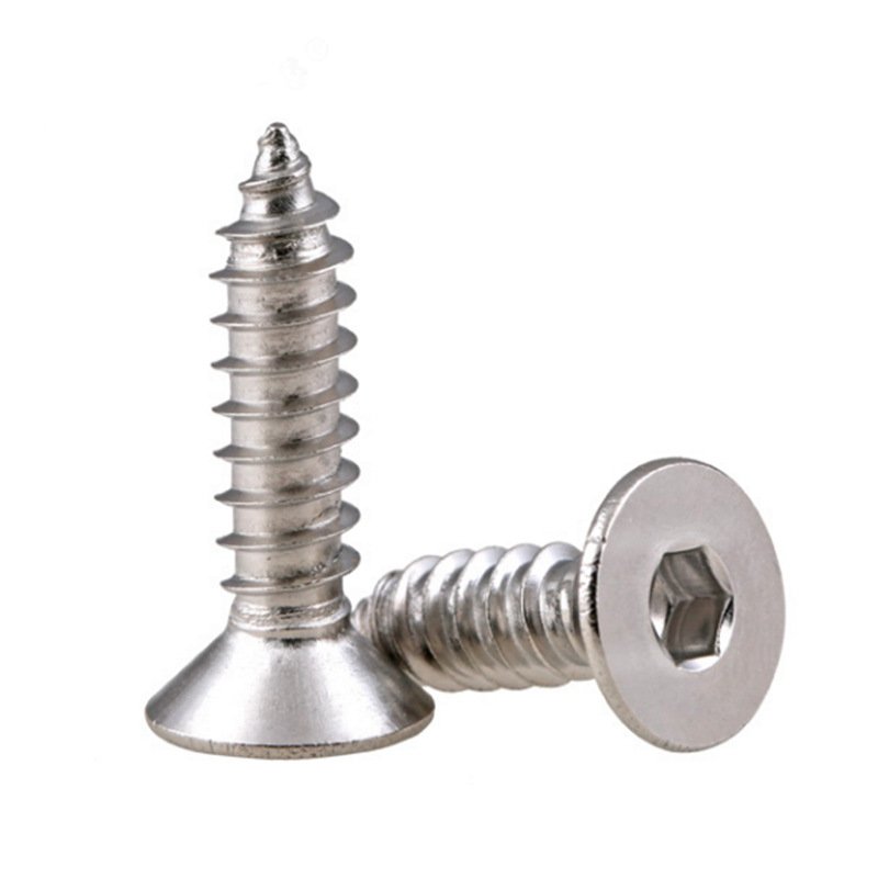 Custom Anti-corrosion M3 M4 M8 Stainless Steel Flat Head Self Tapping Machine Screw10mm Hexagon Socket Screw Wooden Screw