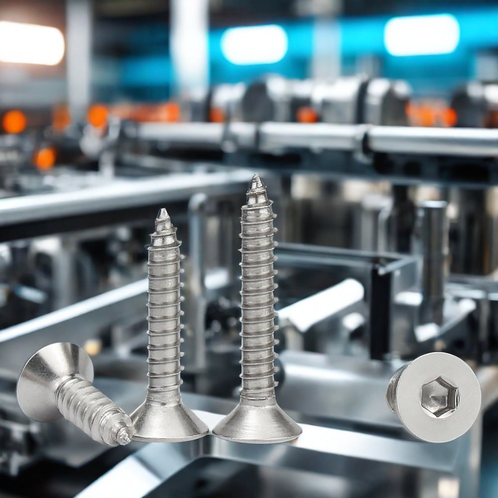 Custom Anti-corrosion M3 M4 M8 Stainless Steel Flat Head Self Tapping Machine Screw10mm Hexagon Socket Screw Wooden Screw