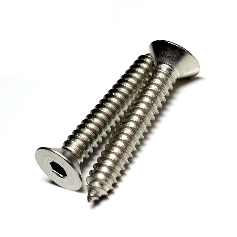 Custom Anti-corrosion M3 M4 M8 Stainless Steel Flat Head Self Tapping Machine Screw10mm Hexagon Socket Screw Wooden Screw