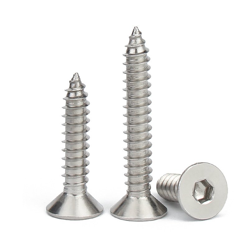 Custom Anti-corrosion M3 M4 M8 Stainless Steel Flat Head Self Tapping Machine Screw10mm Hexagon Socket Screw Wooden Screw