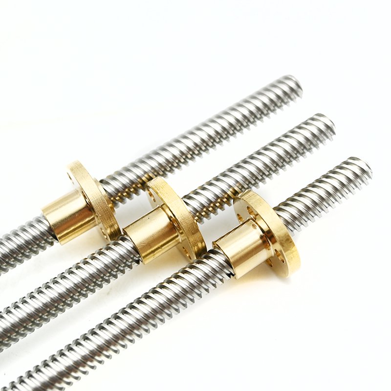 304 stainless steel Tr8*8 lead screw 600mm length trapezoidal lead screw with brass nut
