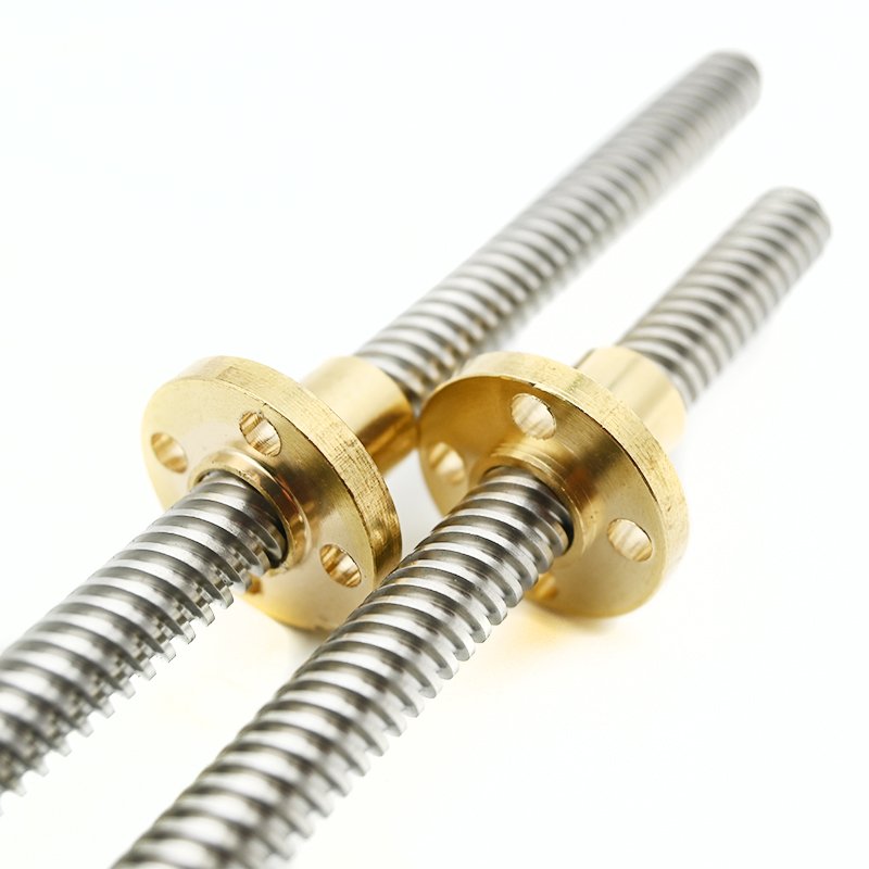 304 stainless steel Tr8*8 lead screw 600mm length trapezoidal lead screw with brass nut
