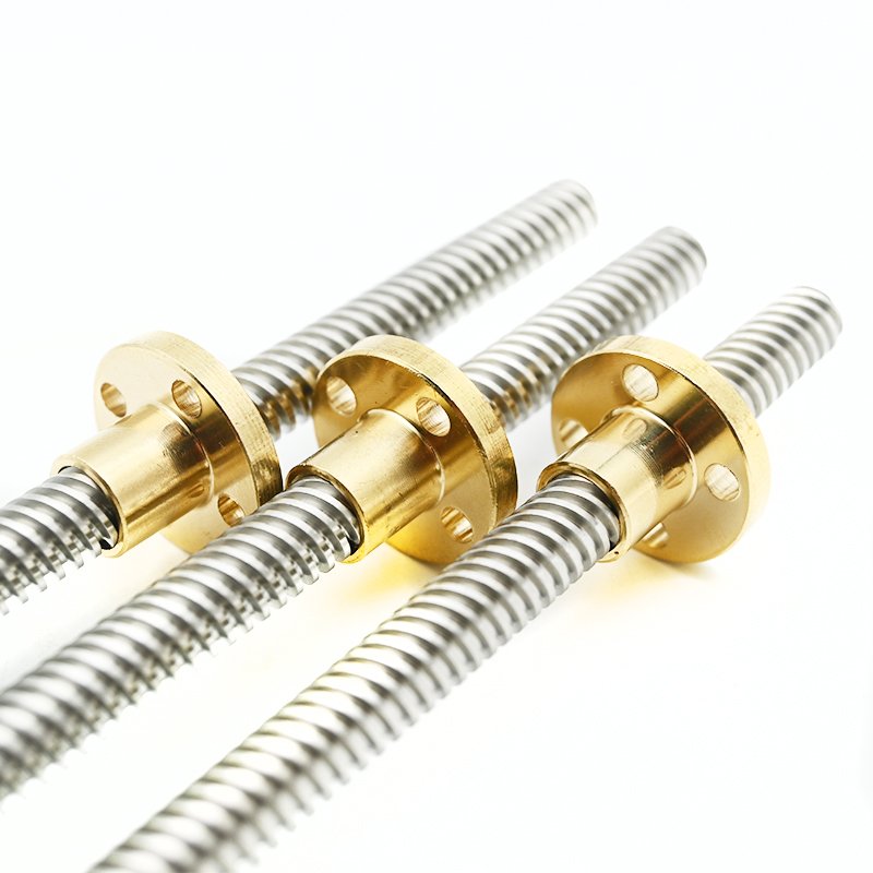 304 stainless steel Tr8*8 lead screw 600mm length trapezoidal lead screw with brass nut
