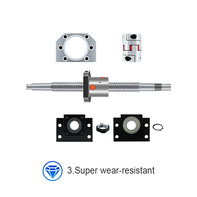 HLTNC SFU2505 Ballscrews Set Rolled Ball Screw C7 With Flange Single Ball Nut End Machined +BK/BF20+Ball Nut Housing+Coupler CNC