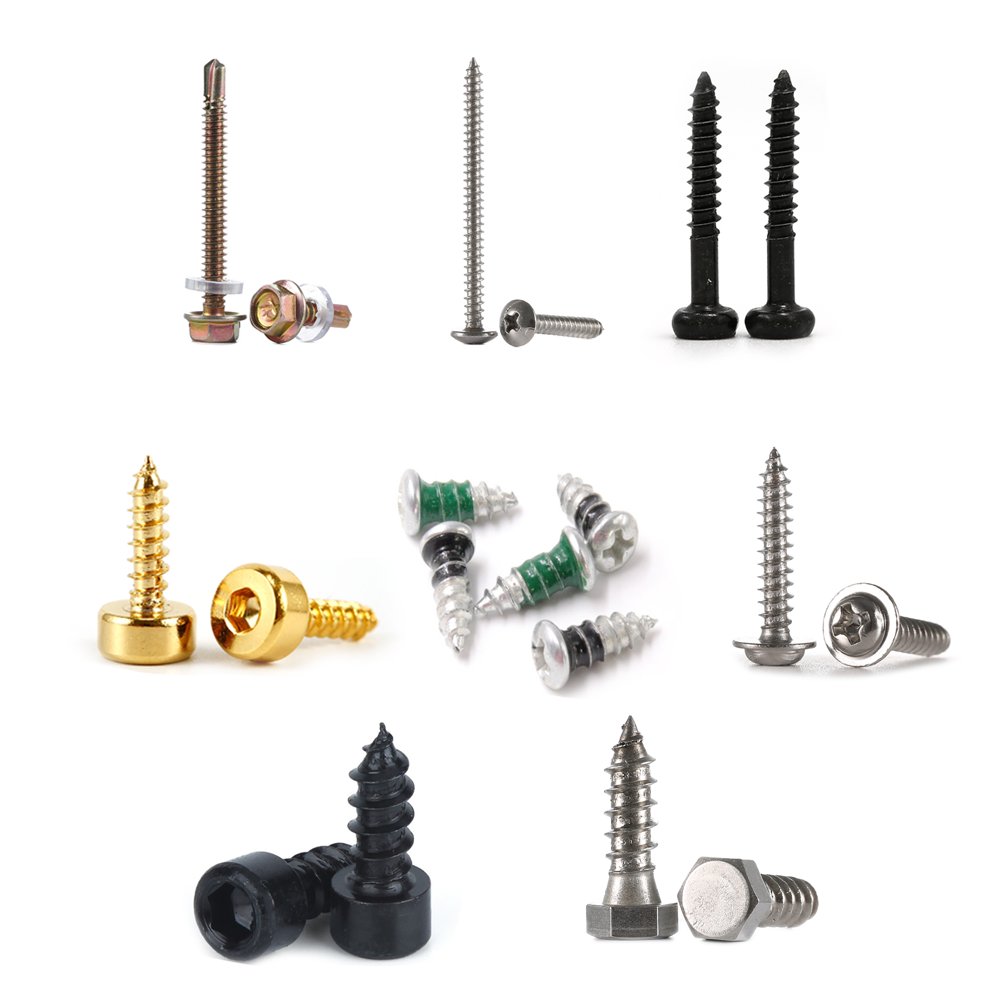 OEM ODM Small Shoulder Thumb Black Pan Flat Hex Hexagon Head Brass Aluminum Metal Stainless Steel Machine Chicago Tapping Screw