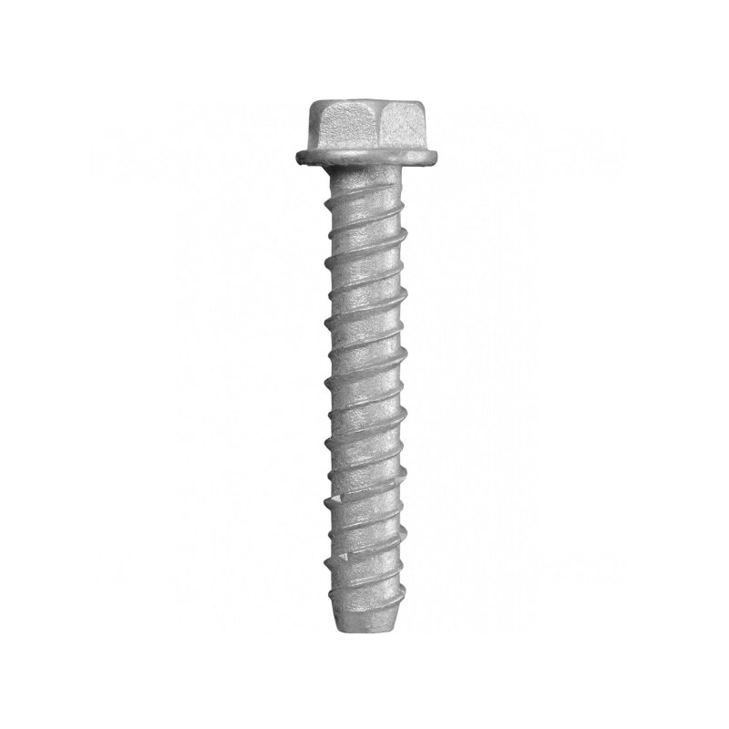1/2" X 5" High Performance Screw-Bolt Concrete Screw Anchors Countersunk Hex Flat Head Carbon Steel Zinc Plated