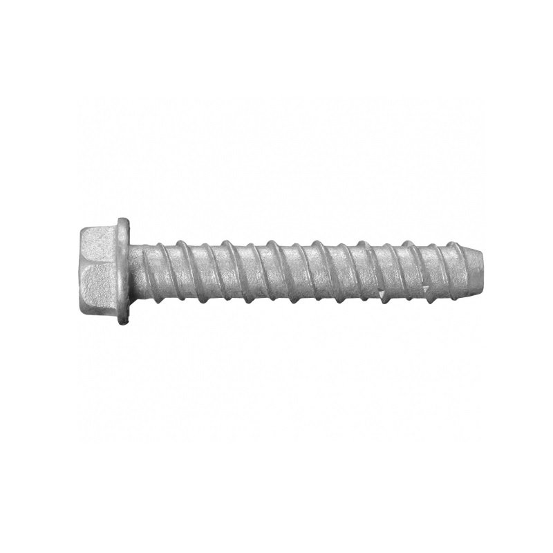 1/2" X 5" High Performance Screw-Bolt Concrete Screw Anchors Countersunk Hex Flat Head Carbon Steel Zinc Plated