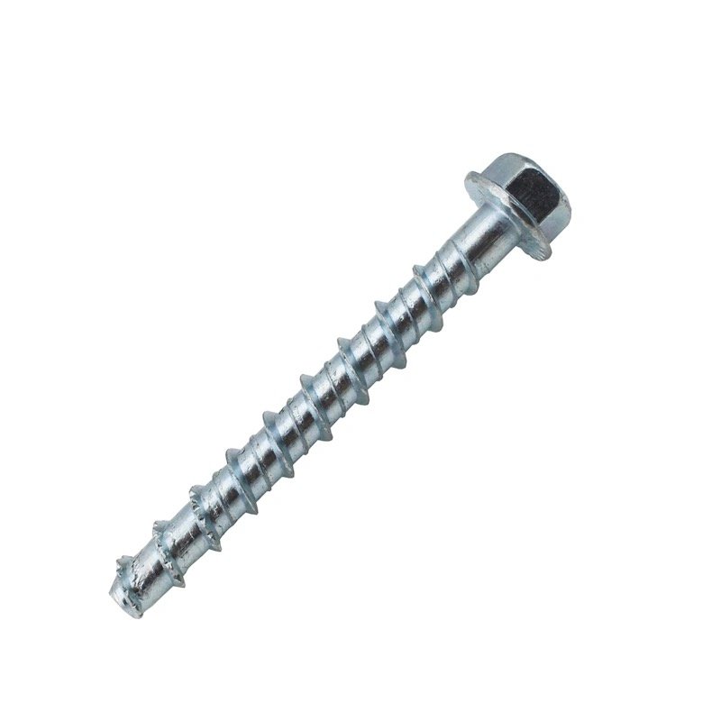 1/2" X 5" High Performance Screw-Bolt Concrete Screw Anchors Countersunk Hex Flat Head Carbon Steel Zinc Plated