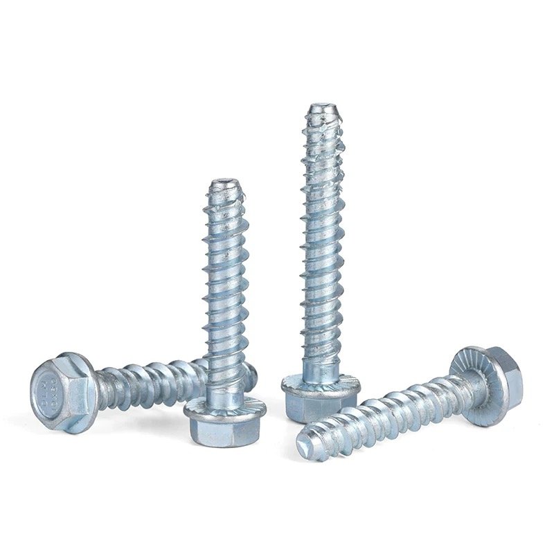 1/2" X 5" High Performance Screw-Bolt Concrete Screw Anchors Countersunk Hex Flat Head Carbon Steel Zinc Plated