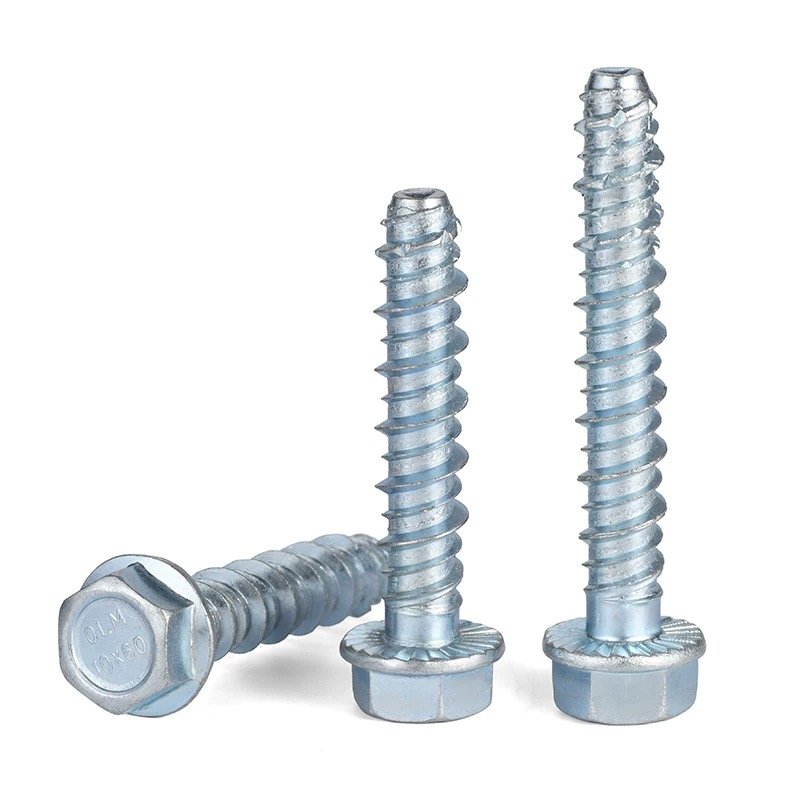 1/2" X 5" High Performance Screw-Bolt Concrete Screw Anchors Countersunk Hex Flat Head Carbon Steel Zinc Plated