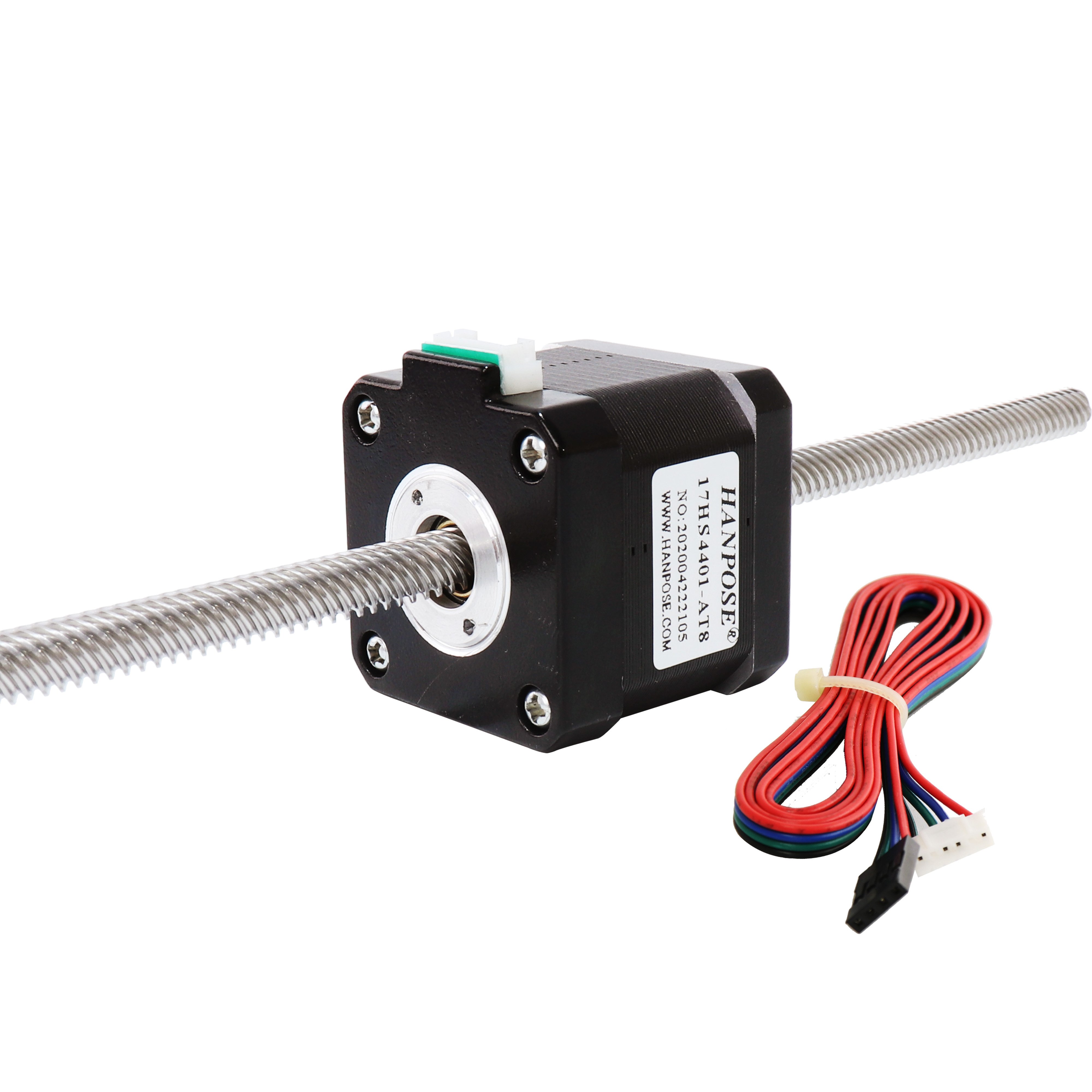HANPOSE Superior quality 42HA40-T8*8 40N.cm 200mm nema17 Through screw motor for 3d printing leadscrew 12v stepper motor nema17