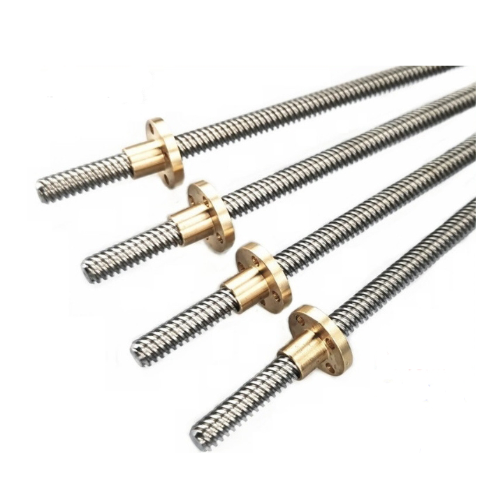 High Precision C5 C7 45# Steel Tr22*5 Trapezoidal Lead Screw with Brass Nut for CNC Machine Tools
