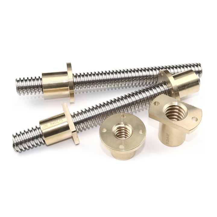 High Precision C5 C7 45# Steel Tr22*5 Trapezoidal Lead Screw with Brass Nut for CNC Machine Tools