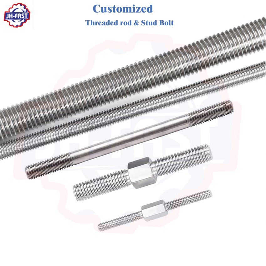 DIN975 M3 M5 M6 M8 M10 M12 M24 M36 Full Threaded Bar SS304 SS 304 316 Stainless Steel Threaded Rod Full Thread Stud Bolt Screw