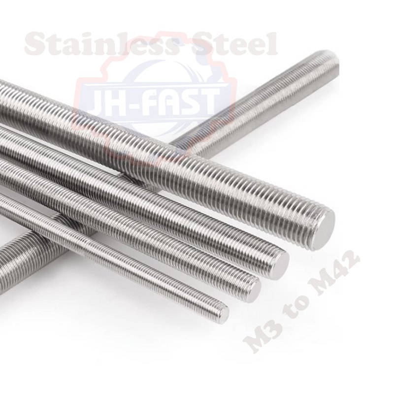 DIN975 M3 M5 M6 M8 M10 M12 M24 M36 Full Threaded Bar SS304 SS 304 316 Stainless Steel Threaded Rod Full Thread Stud Bolt Screw
