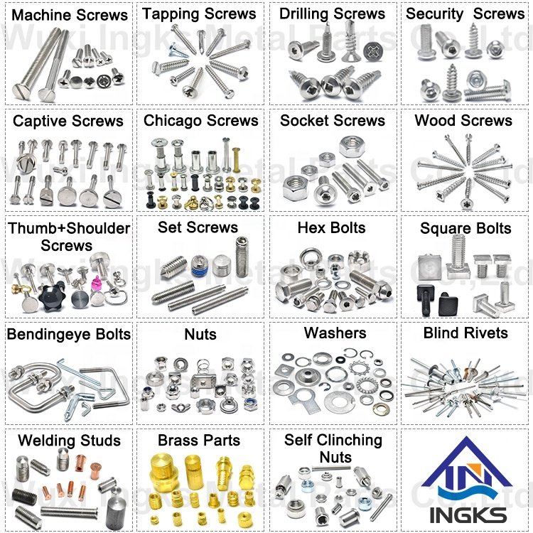 Wuxi Ingks Made Fasteners Metric Inch Sizes Different Materials Hardwares Inserts Washers Rivets Nuts Screws Bolts For Industry