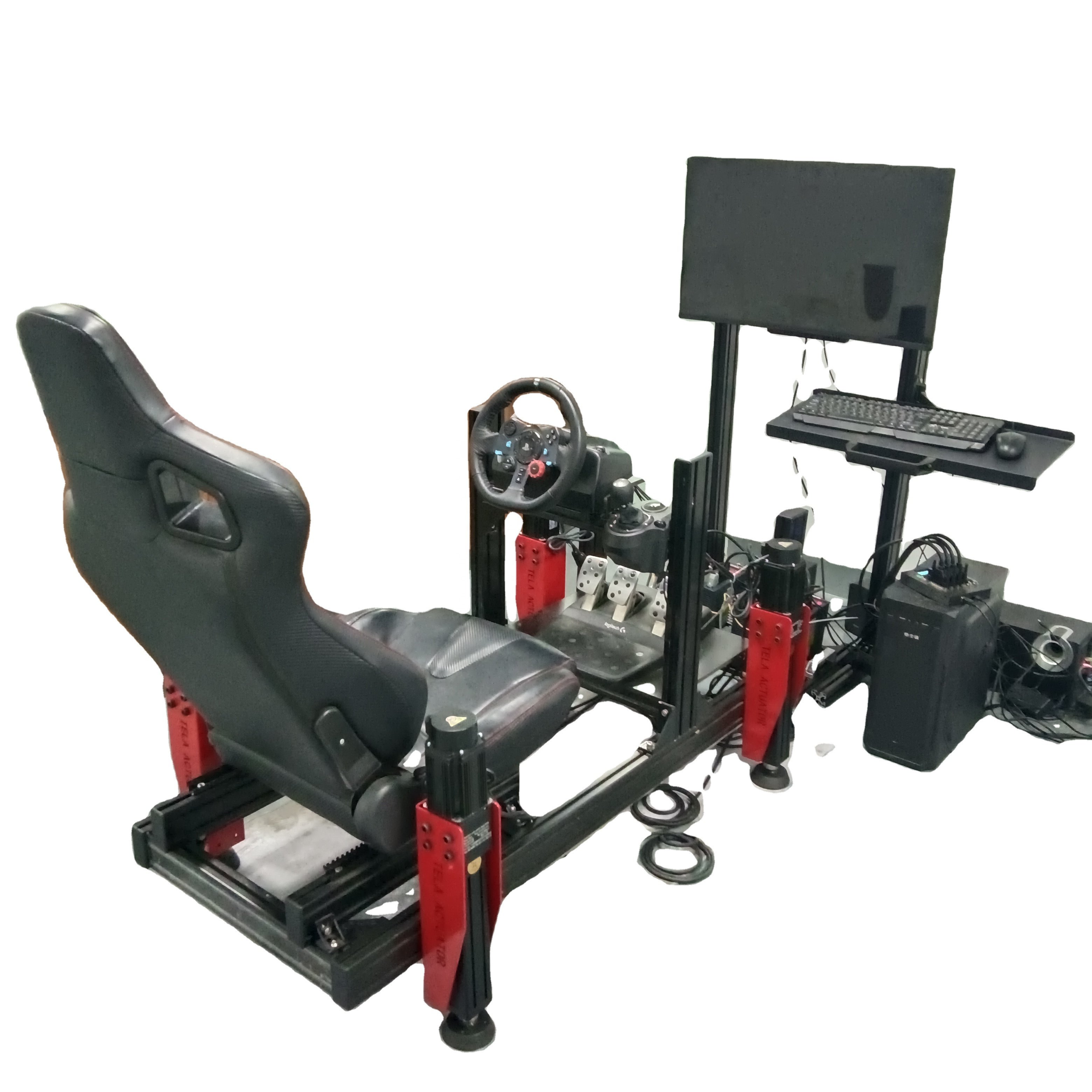 4DOF car driving training simulator with 750W each servo motor actuator and motion controller