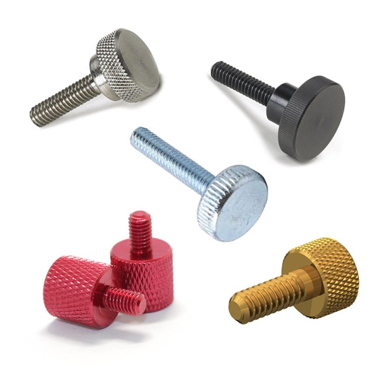 Jeasnn China High Precision Stainless Steel Bronze Brass Knurled Screw Custom Round Anodized Aluminum Knurled Thumb Screw