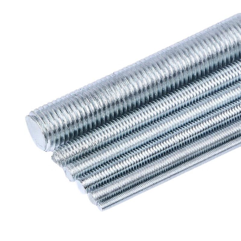 High Quality Customized Wholesale Threaded Rod Zinc Plate Carbon Steel Manufacturer Threaded Screw