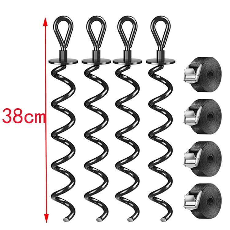 Spiral Ground Anchors With 4 Straps Screw In Earth Anchor Leash Stake