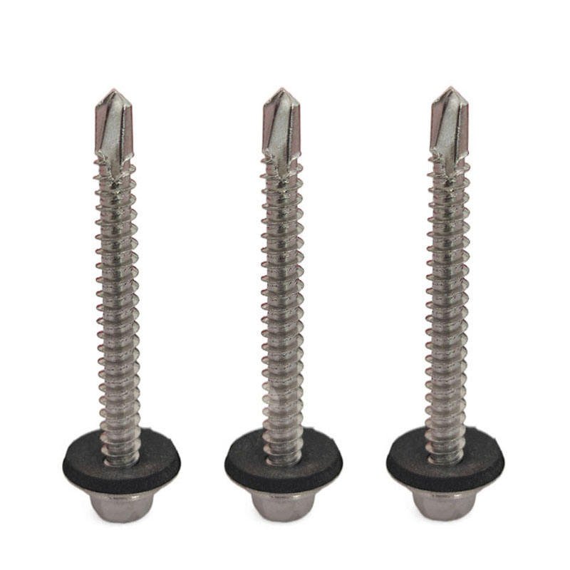 Factory SS316 Stainless Steel Fasteners 25mm Hex Head Self-Drilling Screw EPDM Washer M4 Thread Size Metric Measurement System